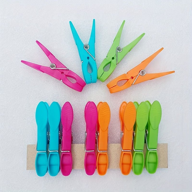 8 Pcs Mixed Color Plastic Clothespins Heavy Duty Spring Anti Slip Clips Multifunctional Durable Hook Style Clothes Pins For Drying And Fixing Outdoor Home Organization - Image 3