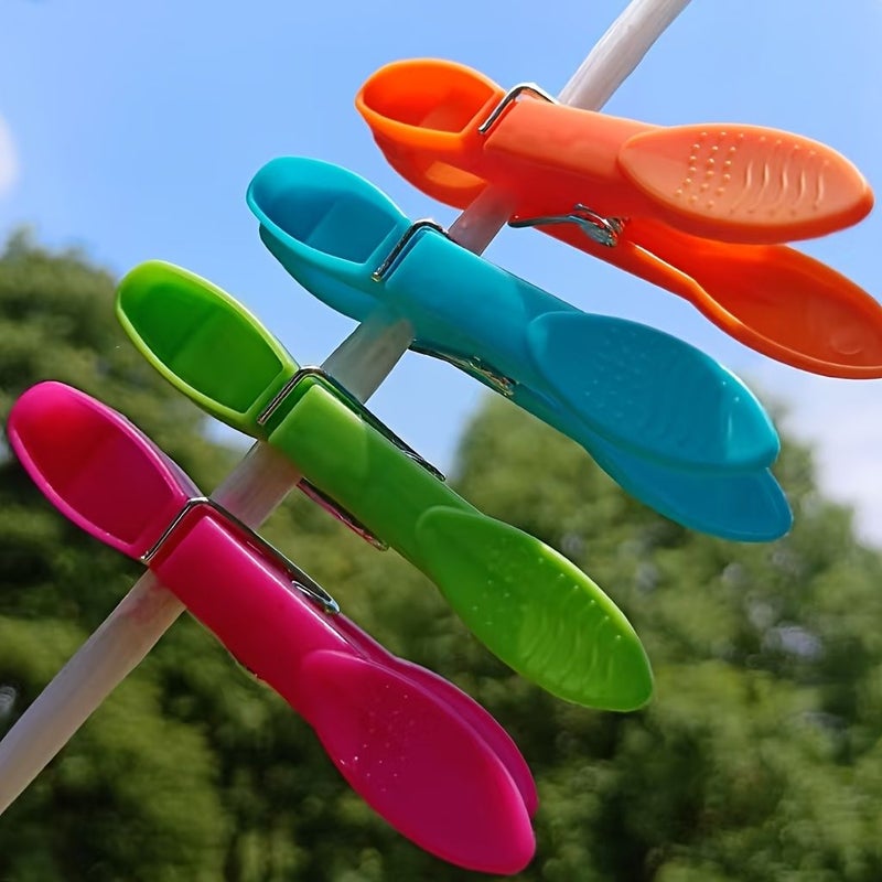 8 Pcs Mixed Color Plastic Clothespins Heavy Duty Spring Anti Slip Clips Multifunctional Durable Hook Style Clothes Pins For Drying And Fixing Outdoor Home Organization - Image 4