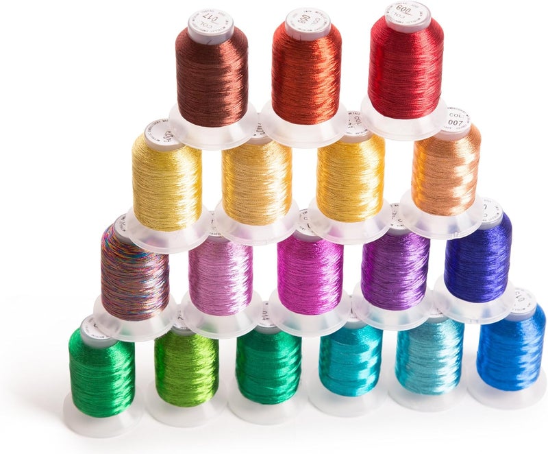 Embroidex 18 Spool Metallic Embroidery Machine Thread + Thread Nets - Image 4