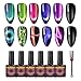 BURANO Magnetic Cat Eye Gel Nail Polish Set - 6Pcs Holographic Shimmer Glitter UV Nail Polish, Reflective Laser Cat Eye Gel Polish Kit with Magnet for Salon & Home Manicure (Holorgraphic Star) - Image 2