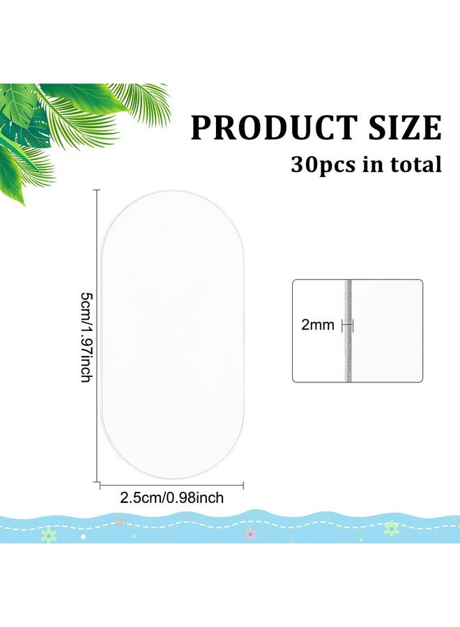 FINGERINSPIRE 30 Pcs Clear Miniature Bases 25x50mm Oval Acrylic Action Figure Display Bases 2mm Thick Miniature Bases Blanks Acrylic Mini Oval Base for Miniatures Wargaming Boardgaming Collectible - Image 2