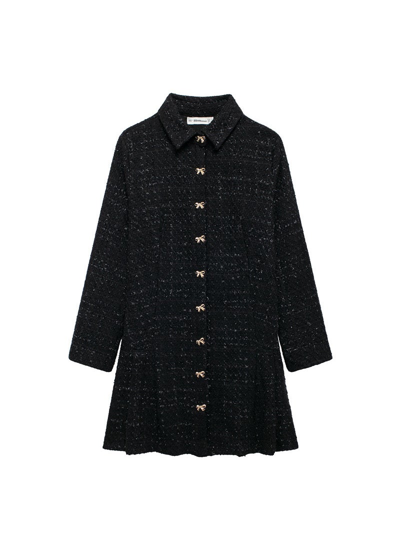 Generic - SAW Fast Selling Womens Clothing European And American Style Elegant Lapel Bowknot Dress Cross-Border Independent Station Black - Image 1