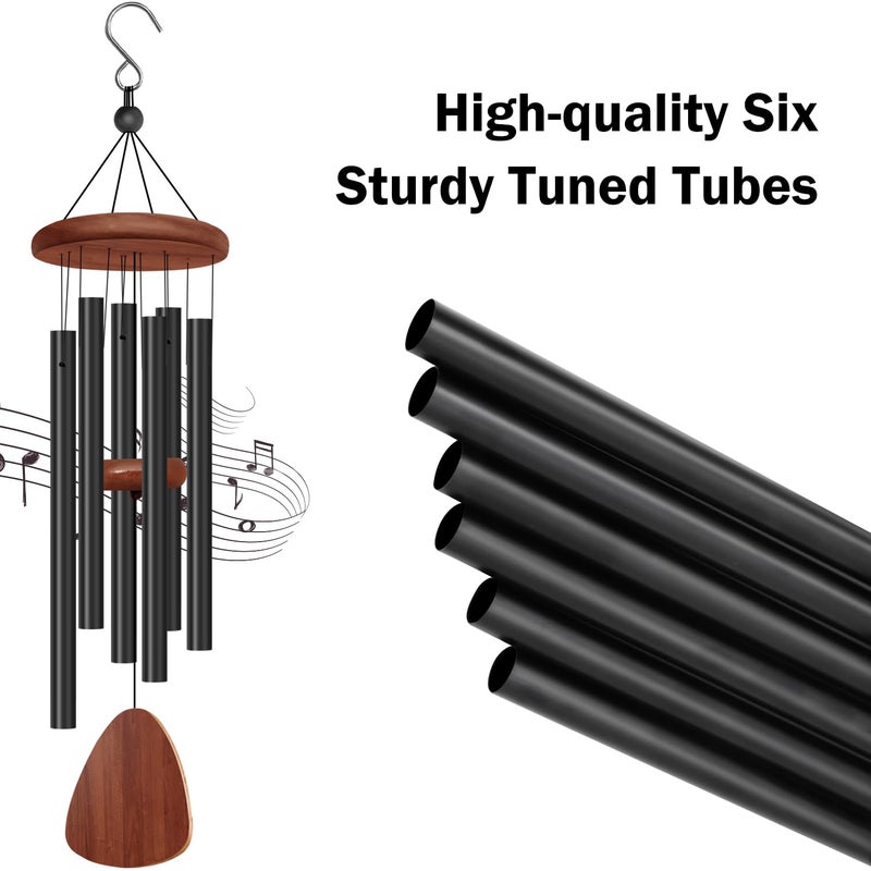 tujol 2 Pack Wind Chimes for Outside, Memorial Wind Chimes with 6 Aluminum Tubes, Sympathy Wind Chime Outdoor Gift Decoration for Garden Patio Yard - Image 3