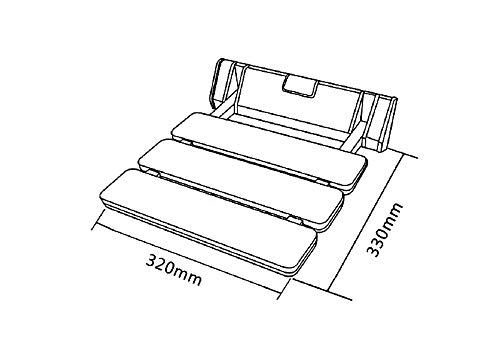Aquieen Wall Mounted Folding Shower Seat (ABS) (White) (13") - Image 5