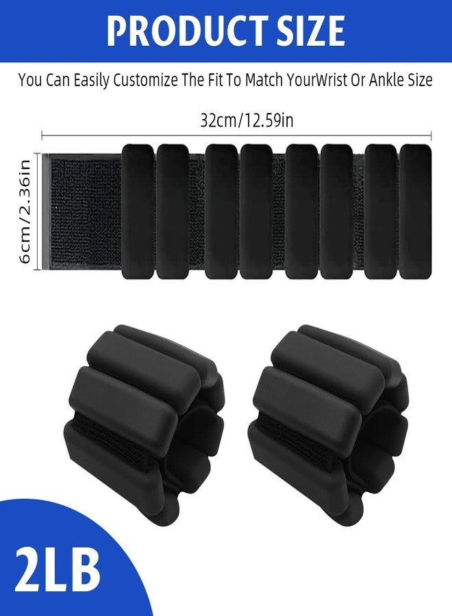 Proberos® 1 lb Weighted Wristbands for Women Silicone-Coated Exercise Weights for Ankles & Wrists, Hook & Loop Fitness Bands Beginners Exercise Weights for Walking, Cardio, Pack of 2 - Image 2