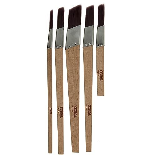 CORAL Aspire PaintBrush Professional Ultra Smooth Silk Tip FSC 5 Piece Pack 025 05 075 1 05 Stubby Lining Fitch Set 33749 - Image 1