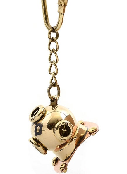 Hediyesahibi Gift Holder Brass Diver Head Keychain  - Image 1