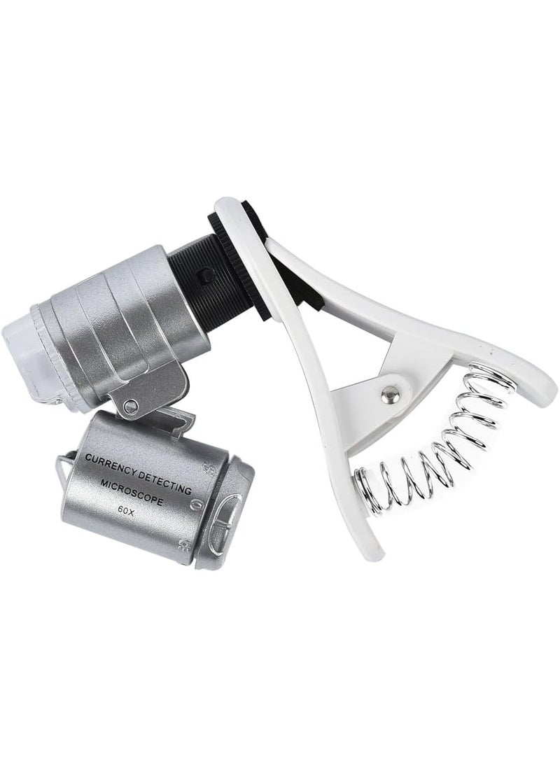 Beileshi Beileshi 60x Zoom Microscope Magnifier LED Clipon Micro Lens for Universal Mobile Phones Universal Clamp  - Image 1