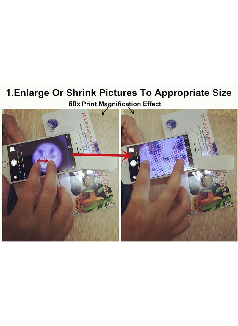 Beileshi Beileshi 60x Zoom Microscope Magnifier LED Clipon Micro Lens for Universal Mobile Phones Universal Clamp  - Image 4