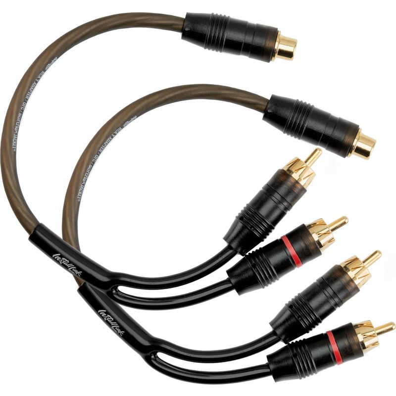 Install Link RCA Audio Cable for Subwoofer or Stereo Cable, Y Adapter 1-Female to 2-Male Splitter, 2pk - Image 1