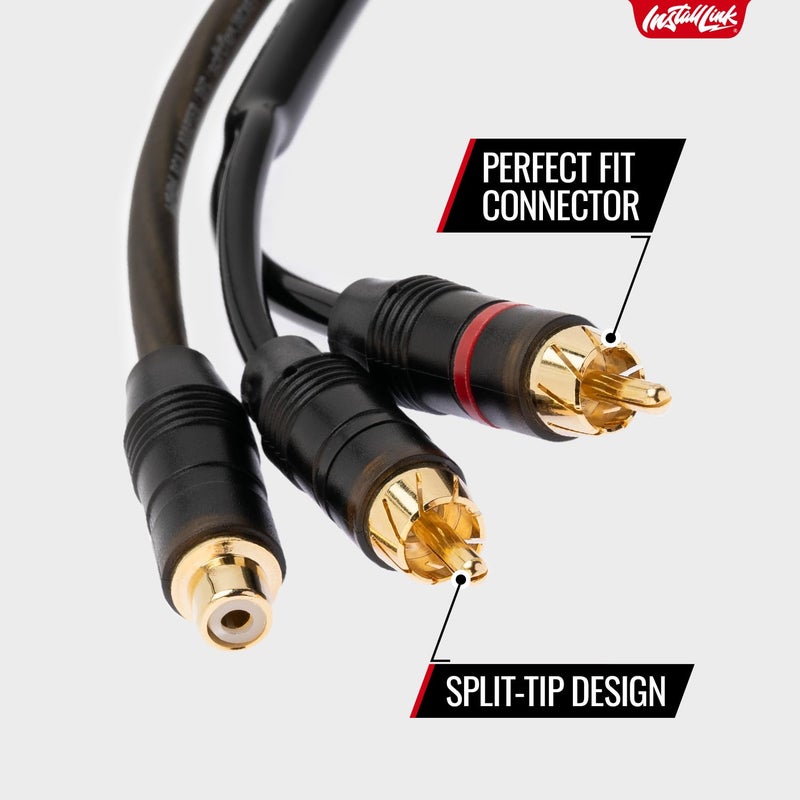 Install Link RCA Audio Cable for Subwoofer or Stereo Cable, Y Adapter 1-Female to 2-Male Splitter, 2pk - Image 3