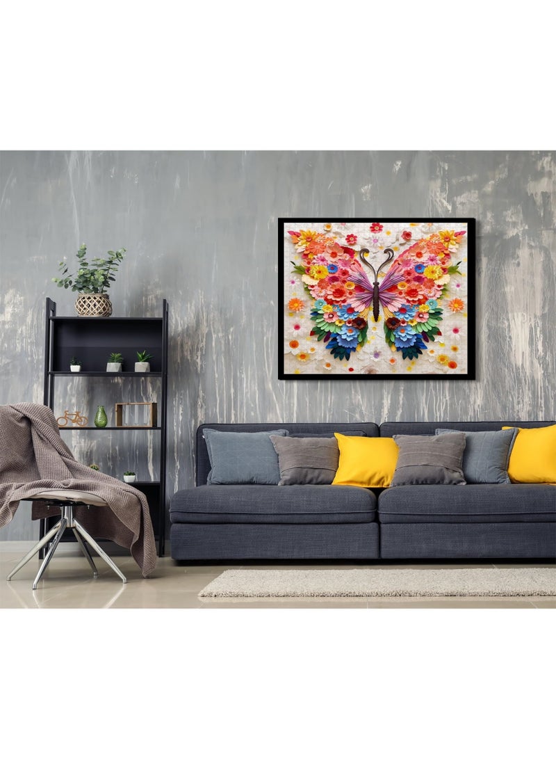 ألغاز فراشات للكبار 1000 قطعة، ألغاز فراشات أزهار ملونة صعبة مع فن الورق، ألغاز تركيب حيوانات ونباتات صعبة للكبار - Image 5