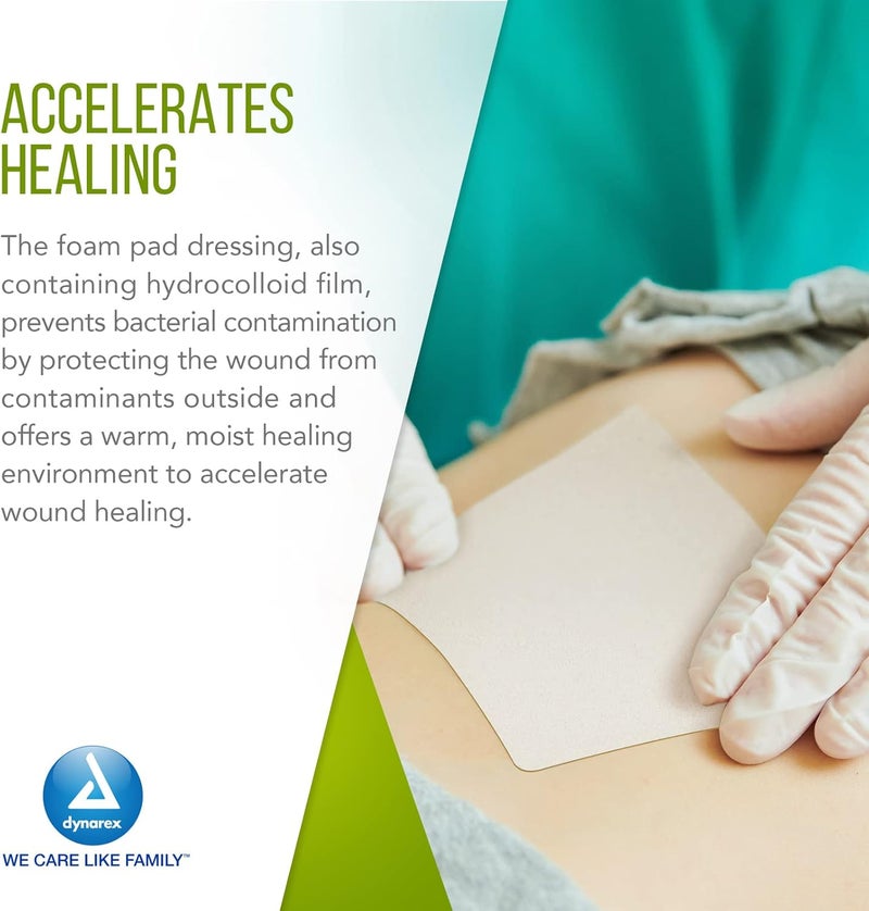 Dynarex 3012 CuraFoam Foam Dressing NonBordered Sterile Provides Cushioned and Moist Wound Care 4 x 425 Pack of 10 - Image 5