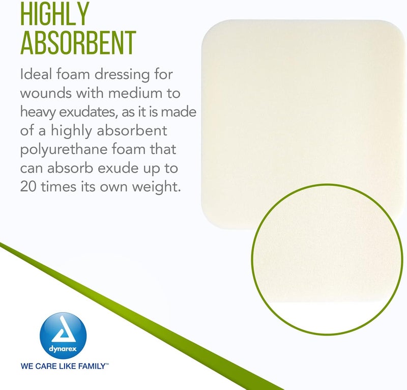 Dynarex 3012 CuraFoam Foam Dressing NonBordered Sterile Provides Cushioned and Moist Wound Care 4 x 425 Pack of 10 - Image 3