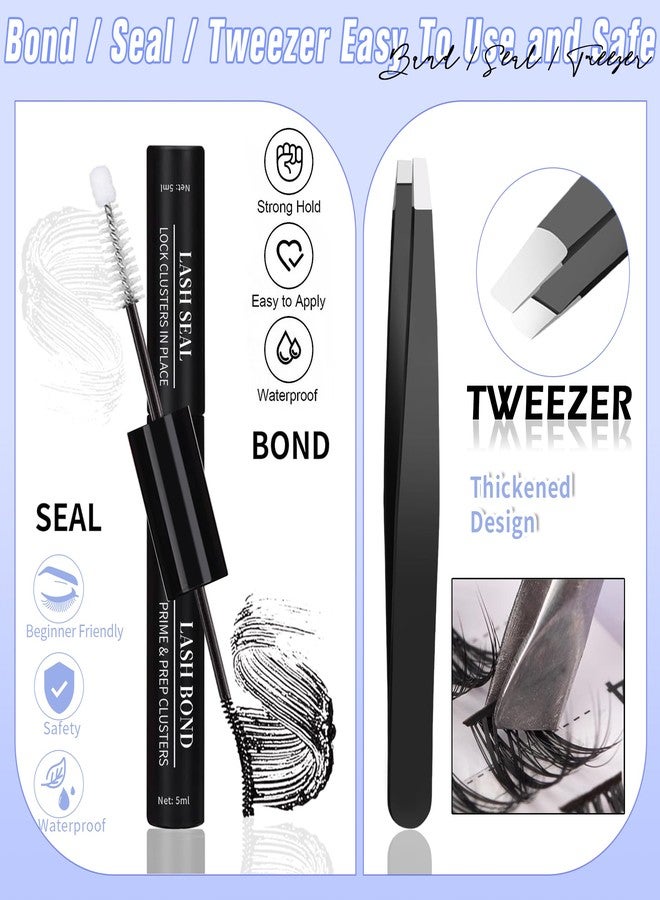 Yaiseiko 60+80+100D Lash Clusters Kit Eyelash Extension Kit DIY Lash Extension Kit 280 PCS Lashes Clusters Cluster with Lash Bond and Seal Lash Applicator for Lash Extensions by Yaiseiko(14-24MM) - Image 4