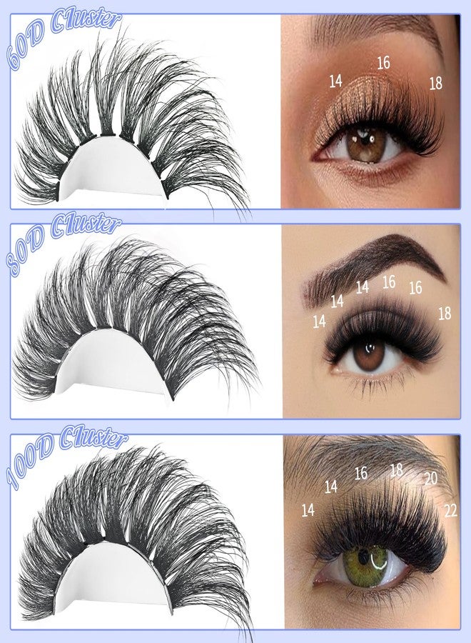 Yaiseiko 60+80+100D Lash Clusters Kit Eyelash Extension Kit DIY Lash Extension Kit 280 PCS Lashes Clusters Cluster with Lash Bond and Seal Lash Applicator for Lash Extensions by Yaiseiko(14-24MM) - Image 3
