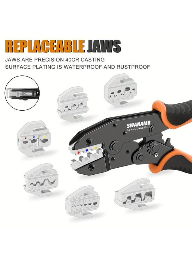 مجموعة أدوات كبس HS Series، 6 قطع، أداة كبس الأسلاك غير المعزولة ذات خاصية القفل - Image 4