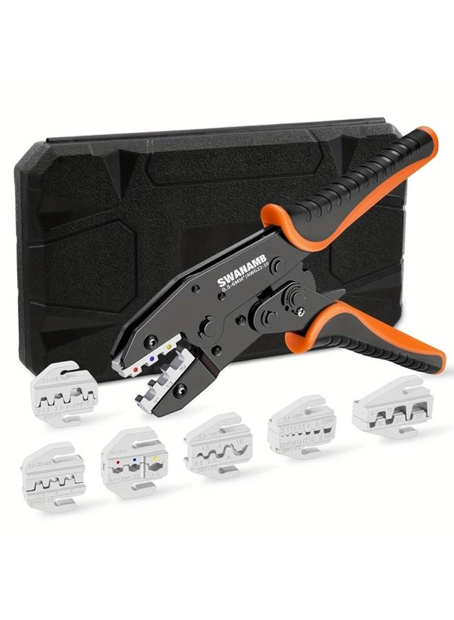 مجموعة أدوات كبس HS Series، 6 قطع، أداة كبس الأسلاك غير المعزولة ذات خاصية القفل - Image 1