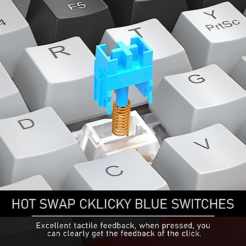 Camiysn 60% Mechanical Gaming Keyboard,Mixed Color Keycaps Gaming Keyboard with Clicky Blue Switches, Detachable Type-C Cable Mini Keyboard with Blue LED Light for/PC/Laptop - Image 5