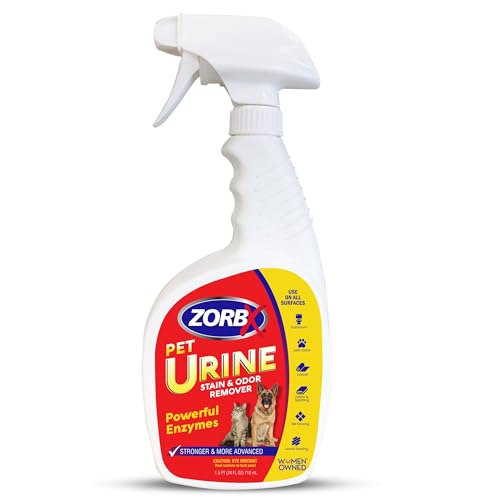 ZORBX Pet Urine Stain and Odor Remover Spray 24 FL Oz - Dog, Cat Urine Enzyme Odor Destroyer - Perfect Solution for Unpleasant Urine Odor and Stain Remover - Hardwood Floors & Carpet Cleaner - Image 1