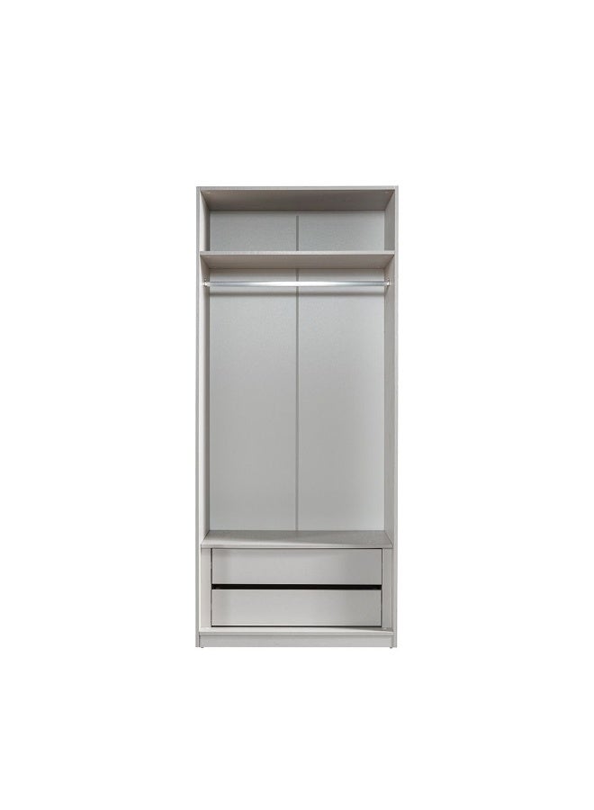 Infinity 2 Door Wardrobe With Hanger | Modular Wardrobe | Modern Design Storage For Bedroom L100xW59xH230cm - L.Taupe - Image 3