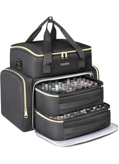 YOREPEK Extra Large Nail Polish Organizer Case Holds 96 to 100+ Bottles (15ml/0.5 fl.oz) UV lamp, Gel Polish Travel Case Bag with 2 Removable Pouches Fits Nail Suppiles, Gift for Manicurist, Grils
