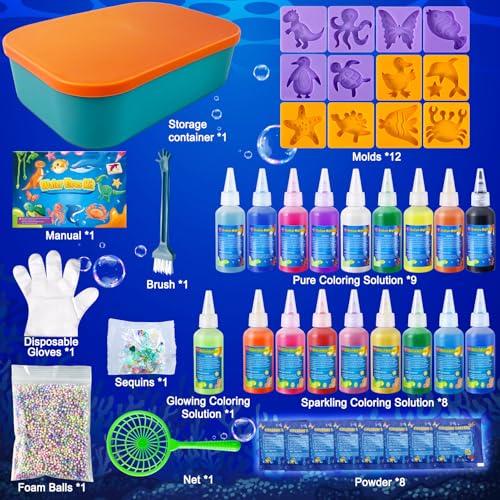JOPSHEEN 18 Colors Magic Water Elf Toy Kit for Kids Water Pets with 12 Molds DIY Squishies Maker Crafts Birthday Gifts for Boys and Girls - Image 5