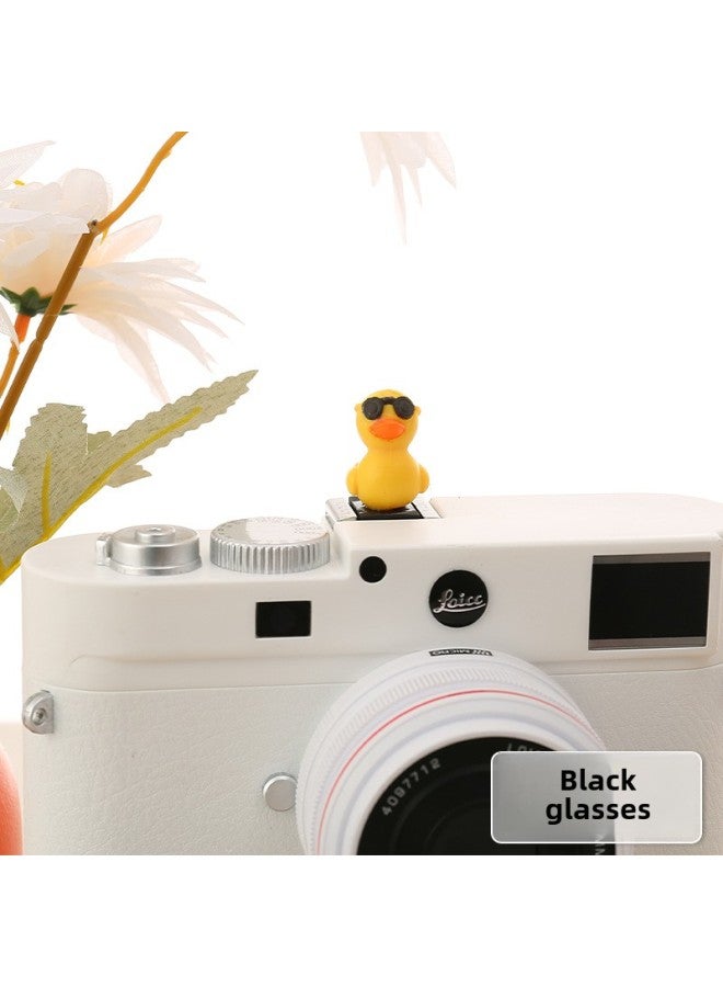 Cartoon Three-dimensional Doll Hot Boots For Canon Sony Fuji Micro SLR Universal Cute Dustproof Protective Cover-Color:Black Glasses-Duck - Image 1