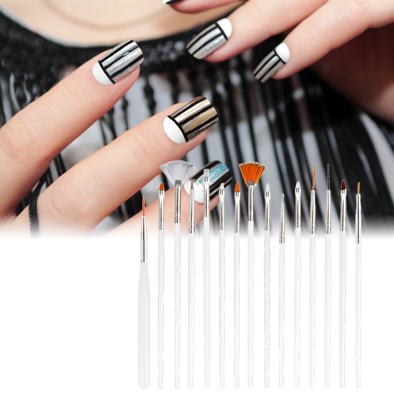 15pcs Color Paint Pen Set Nail Art Row Pen Light Therapy Pen Crystal Pen Painting Dot Drilling Nail Brushes - Image 5