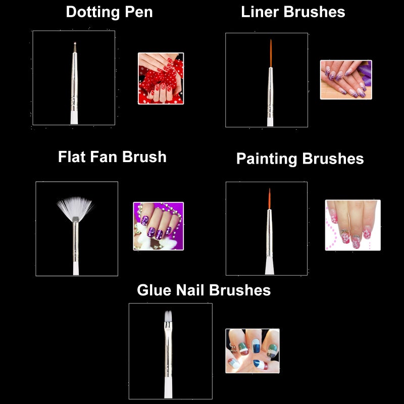 15pcs Color Paint Pen Set Nail Art Row Pen Light Therapy Pen Crystal Pen Painting Dot Drilling Nail Brushes - Image 3