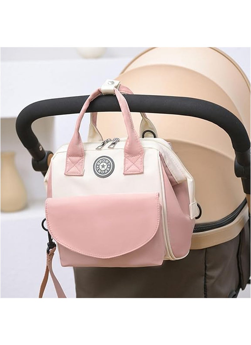 Hihonor Baby Girl Boy Small Diaper Bag - Waterproof Crossbody Diaper Bag Tote With Insulated Pockets, Mini Smart Diaper Bag Organizing Pouches for Outdoor, Ideal Gift for Baby Showers (Pink)  - Image 3