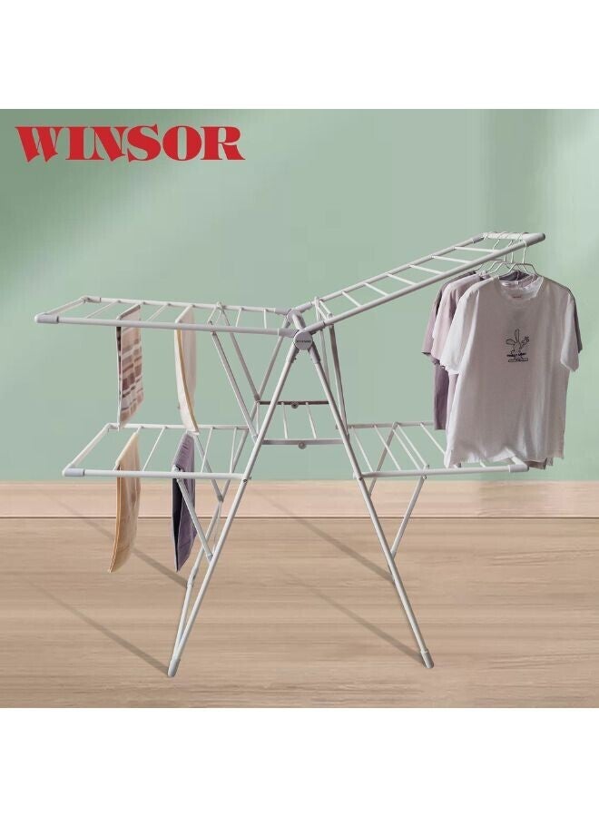 Winsor Winsor Foldable Cloth Dryer | Heavy Duty Cloth Drying Stand | Metal Drying Racks for Balcony  – 26m Drying Space | WR80828 - White  - Image 4