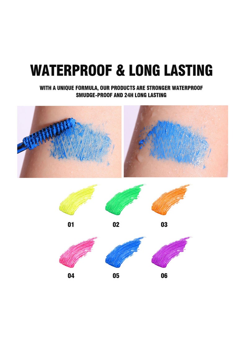 Handaiyan Mascara Volume And Long Waterproof Extreme Volume Colorful Neon Makeup Mascara Intense Length Lasting Curly Slender,Lengthening Smudge-Proof No Clumping,Easy To Apply Best Grande Lash  - Image 4
