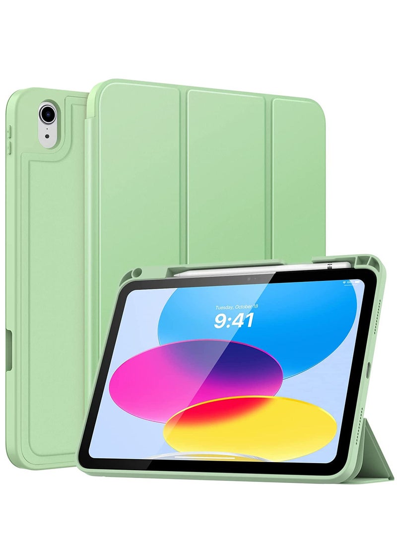 Generic - iPad 10th Generation Case iPad Case 10th Gen 2022 Model 10.9 Inch iPad 10 Case 10th Gen iPad Cases Cover with Pencil Holder for 10th Generation iPad A2696 A2757 A2777 Green - Image 1