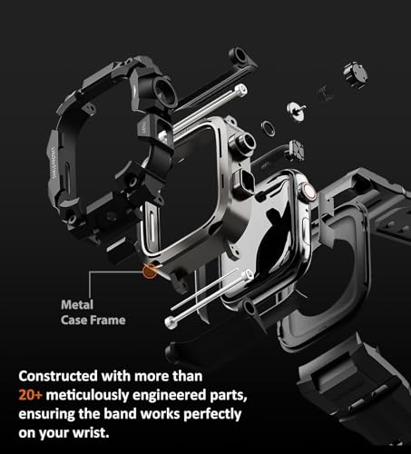 ULTIMAL Rugged Case with Band for Apple Watch Series 11/10 46mm,Compatible with Apple Watch, Military Grade Shockproof Bumper Cover for iWatch Tactical Band Men (46mm,Black) - Image 4