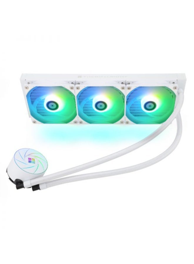 Thermalright Aqua Elite 360 V6 ARGB White CPU Liquid Cooler, 360mm AIO Cooling System, Triple 120mm PWM ARGB Fans, Intel LGA115X/1200/1700/1851 & AMD AM4/AM5 Compatible - Image 1