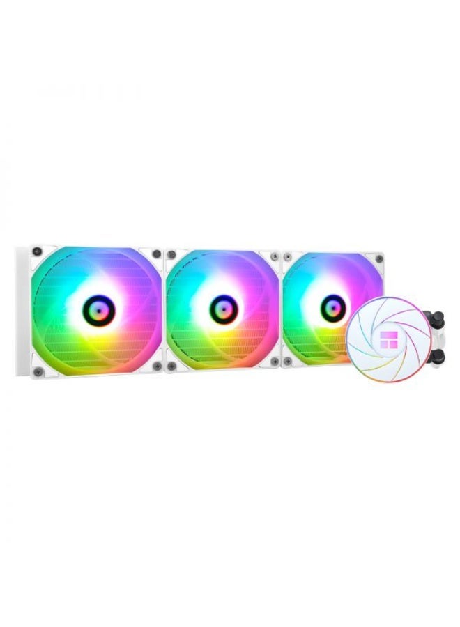 Thermalright Aqua Elite 360 V6 ARGB White CPU Liquid Cooler, 360mm AIO Cooling System, Triple 120mm PWM ARGB Fans, Intel LGA115X/1200/1700/1851 & AMD AM4/AM5 Compatible - Image 2
