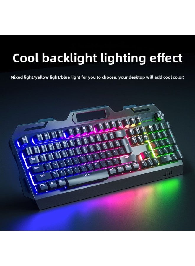 Loquat YK845 Wired Luminous Keyboard Mouse Headset Three-piece Set Electric Competition Mechanical Feel Computer Notebook Wholesale-Color:YK845-White Mixed Light 【Three-Piece Keyboard Mouse Headset】 With K  - Image 5