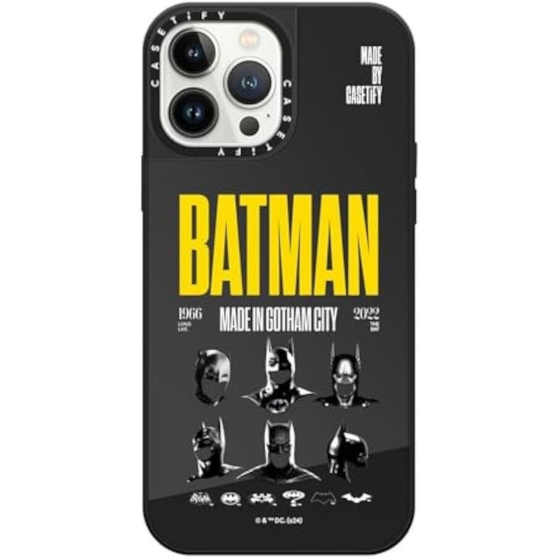 Casetify Mirror iPhone 13 Pro Max Case 【Batman Co-lab / 4.9ft Drop Protection/Compatible with Magsafe】 - Made in Gotham City - Silver on Silver - Image 1
