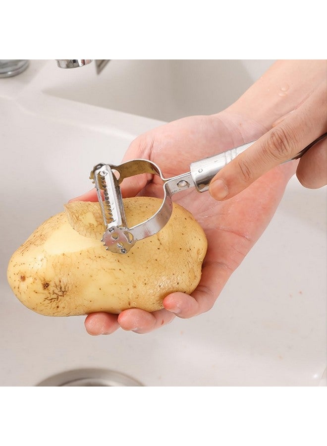 Vruta 3 in 1 Stainless Steel Julienne Vegetable Peeler Perfect for Carrot Potato Melon Gadget Vegetable Fruit Slicer Double Planing Cutter Potato Carrot Grater - Image 3