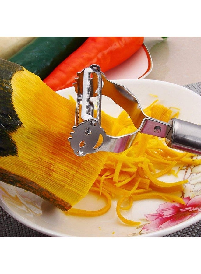 Vruta 3 in 1 Stainless Steel Julienne Vegetable Peeler Perfect for Carrot Potato Melon Gadget Vegetable Fruit Slicer Double Planing Cutter Potato Carrot Grater - Image 1