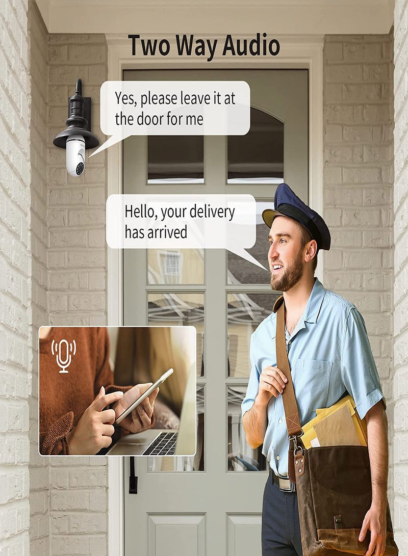 Generic 360° Smart Light Bulb Security Camera, 1080P HD WiFi Camera for Indoor and Outdoor Use, Motion Detection, Night Vision, Two-7ay Audio, Wireless Surveillance System - Image 4