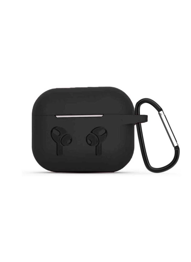 Wtech - AirPods Case Protective Liquid Silicone Skin Cover Case Compatible with Apple AirPods 4 - Black - Image 1