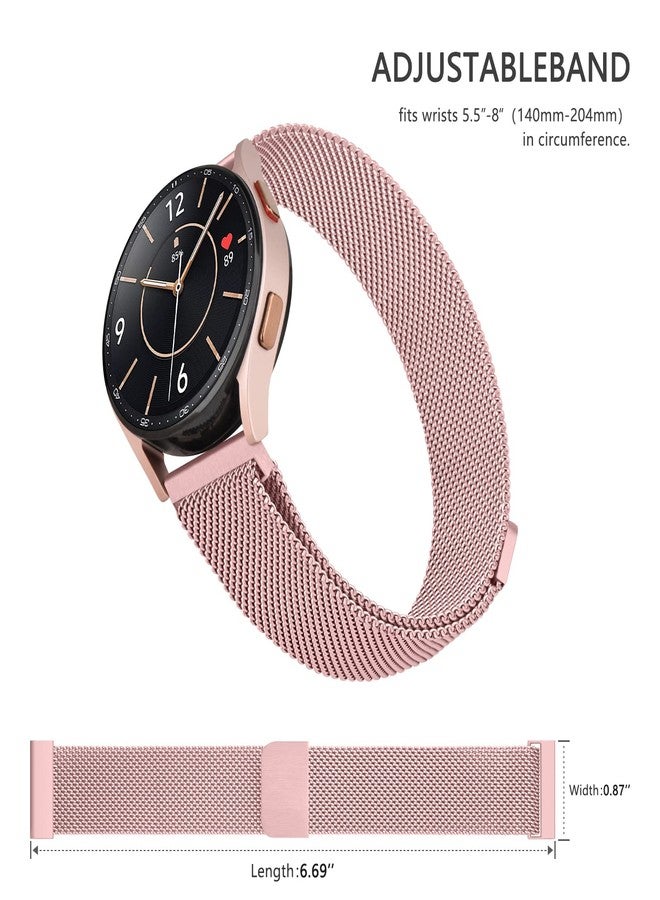 Meliya Band for Samsung Galaxy Watch 3 Bands 41mm Women Men, 20mm Stainless Steel Metal Replacement Band for Galaxy Watch 3 Bands 41mm (Rose Pink) - Image 3