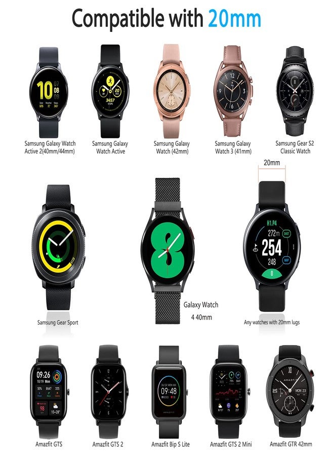 Meliya Band for Samsung Galaxy Watch 3 Bands 41mm Women Men, 20mm Stainless Steel Metal Replacement Band for Galaxy Watch 3 Bands 41mm (Rose Pink) - Image 4