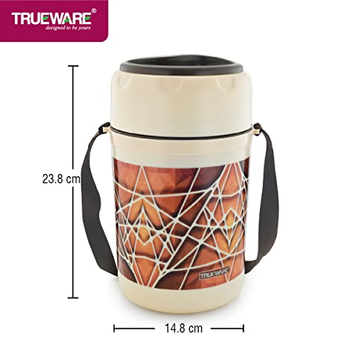 Trueware Trendy 4 Lunch Box with 4 Stainless Steel Container,300ml X4 Blue | PU Insulated | Lunch Box | Tiffin | Hot Lunch Box | Leak Proof | Food Grade | BPA Free | Office | Outdoors | for Men,Women - Image 3