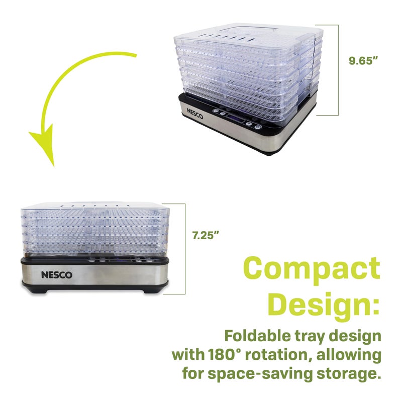 NESCO FD-5TC Snackmaster Food Dehydrator â€“ 5 BPA-Free Trays, Adjustable Temp Control, Compact Design for Jerky, Fruit, Herbs, Pet Treats, 420W - Image 2