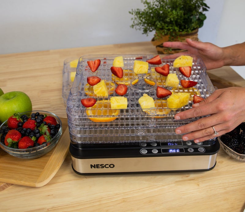 NESCO FD-5TC Snackmaster Food Dehydrator â€“ 5 BPA-Free Trays, Adjustable Temp Control, Compact Design for Jerky, Fruit, Herbs, Pet Treats, 420W - Image 4