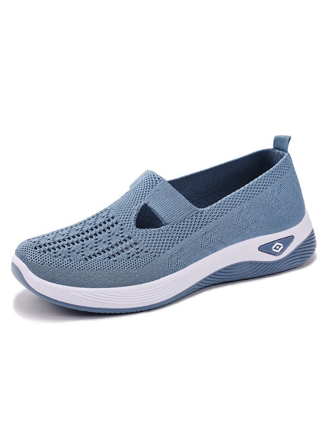 أحذية مشي مسطحة نسائية خفيفة الوزن مريحة قابلة للانزلاق مصنوعة من نسيج قابل للتنفس
