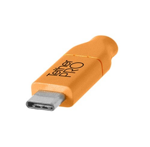 TETHER TOOLS كابل Tether Tools TetherPro USB-C إلى 2.0 Mini-B 5-Pin | لنقل سريع واتصال بين الكاميرا والكمبيوتر | برتقالي عالي الوضوح | 15 قدم (4.6 م) - Image 3